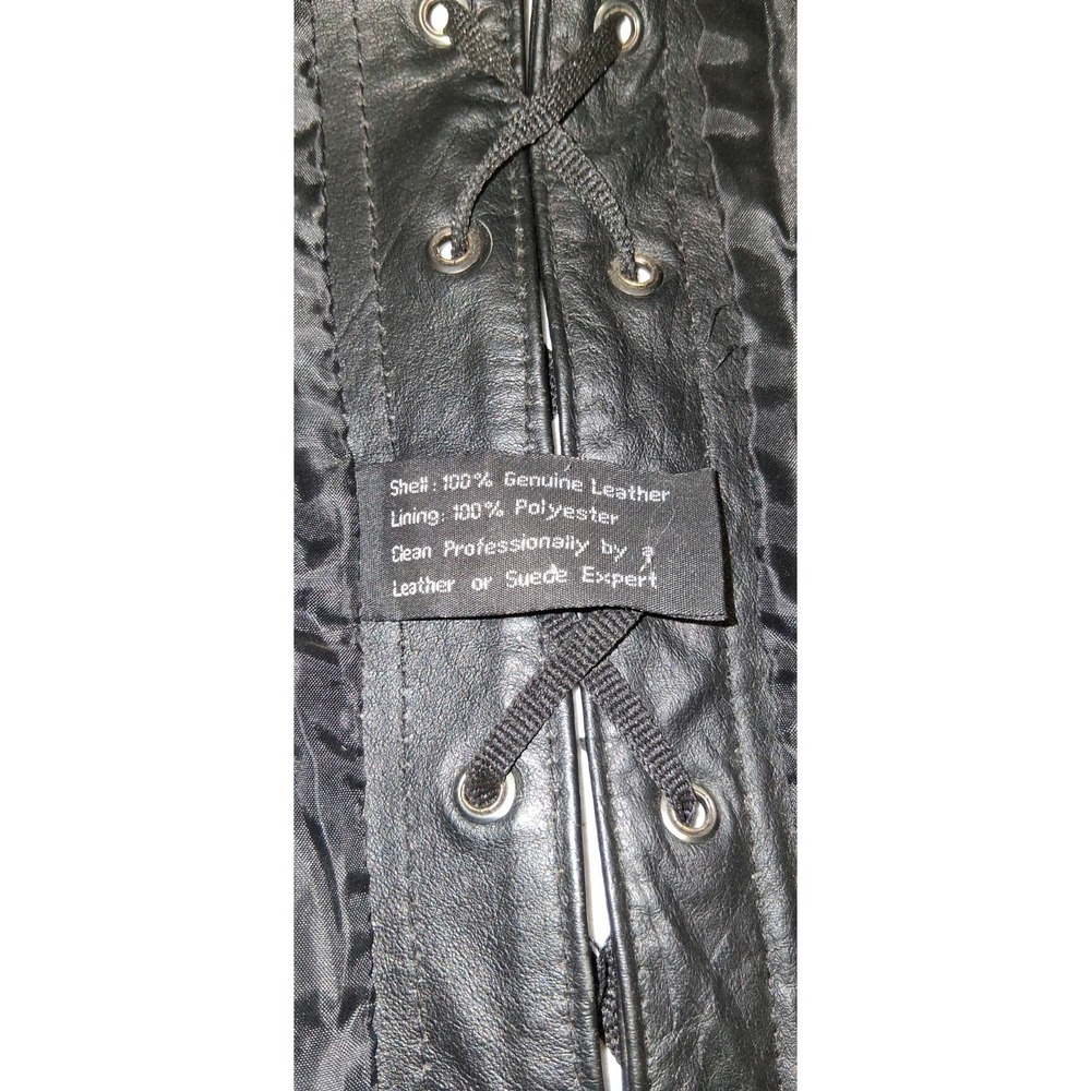 U.S.A Leather Style 201L‎ Men's Black Classic Leather Side-Lace Vest Size XL - Picture 4 of 6